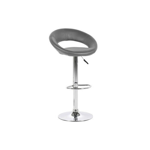 Grey & Silver Stainless Steel Revolving Bar Chair