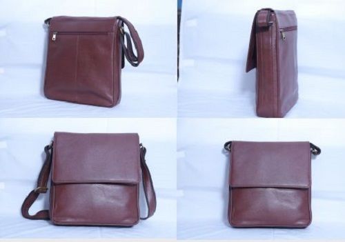 Various Colors Are Available Plain Design Mens Leather Side Bag