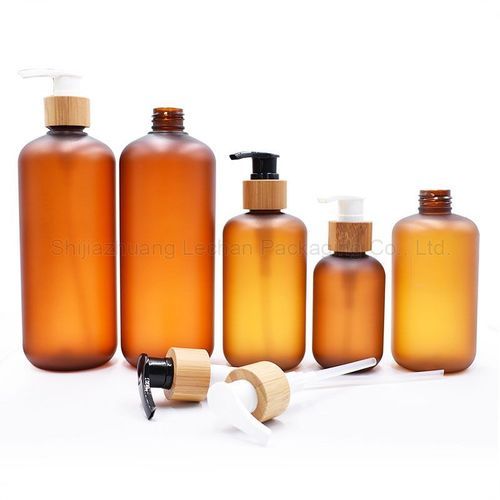 Amber Frosted Plastic Lotion Bottles