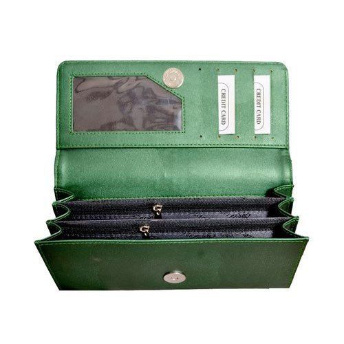 Ladies Green Leather Wallet Size: Various Sizes Are Available