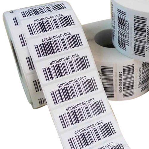 Black And White Glossy Paper Barcode Sticker