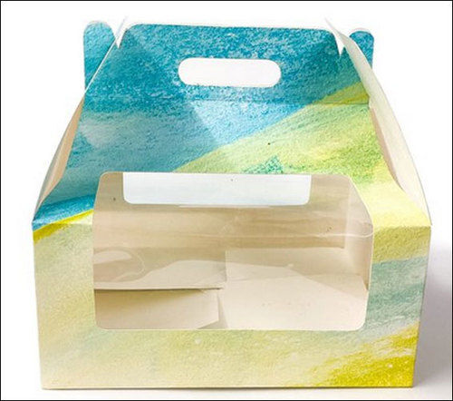 Multicolor Printed Cake Boxes With Handle