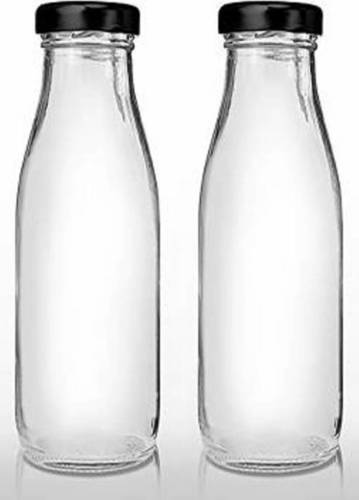 Transparent 500Ml Glass Milk Bottle With Metal Cap