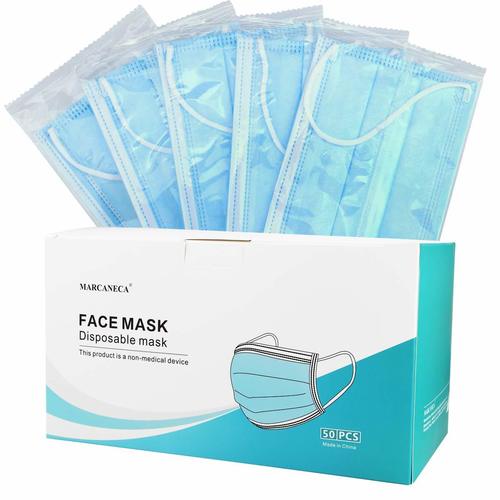 Blue Disposable Face Masks - Pack Of 50