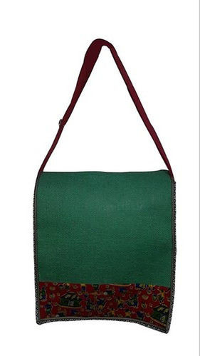 Green Jute Sling Bag