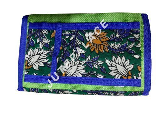 Printed Jute Hand Pouch Bags