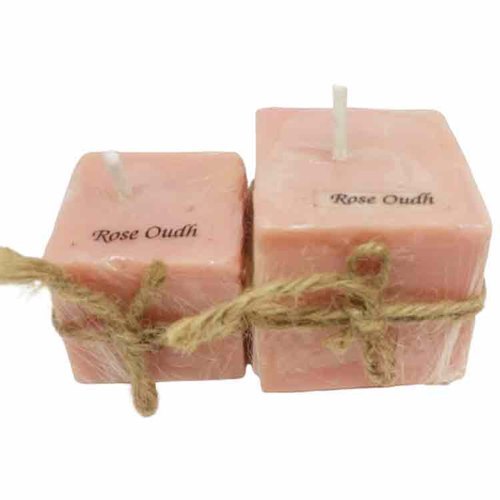 Square Shape Rose Oudh Candle Use: Home Decoration