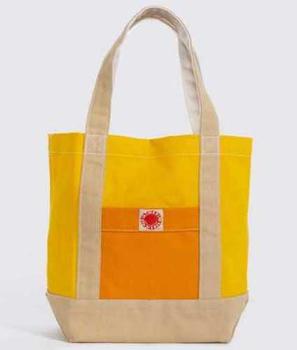 Yellow And Orange Color Cotton Hand Bags