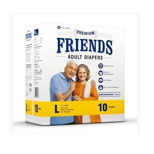 White Disposable Friends Adult Diapers