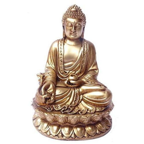 टिकाऊ ग्लॉसी गोल्डन बुद्धा स्टैच्यू