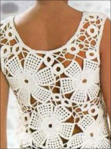 Plain Ladies White Crochet Top