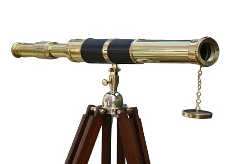 Details about   Nautical Marine 10" Brass Telescope Antique Spyglass With Wooden Tripod Stand 