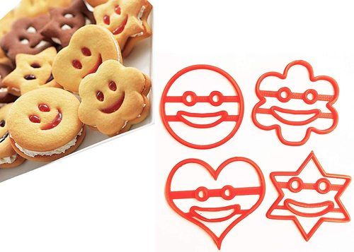 Smiley Star Flower Round Love Cookie Cutters Diameter: 7 X 1.5 X 7 Millimeter (Mm)