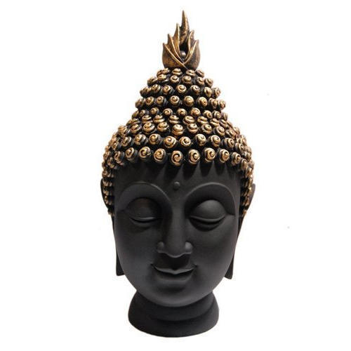 Durable Black And Brown Buddha Head Statue