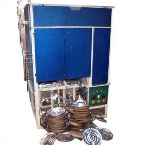 Blue Fully Automatic Double Die Paper Plate Making Machine