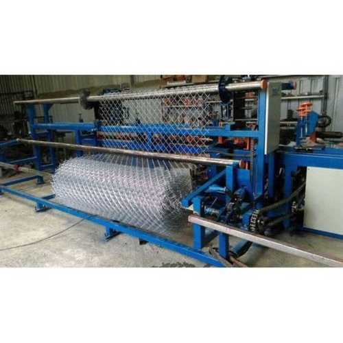 Blue Industrial Chain Link Fence Making Machine