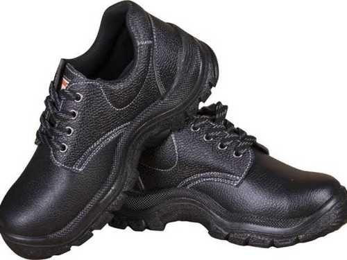 Black Mens Leather Safety Shoes