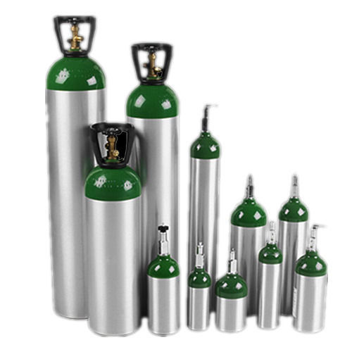 Empty Oxygen Cylinder - Mild Steel & Aluminum, 5-50 Liter Size, Color Coated in Green or Blue, Secure Medical Gas Storage