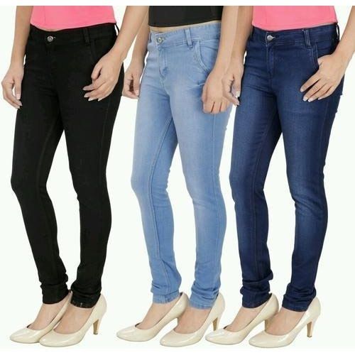 Various Colors Are Available Plain Design Ladies Jeans