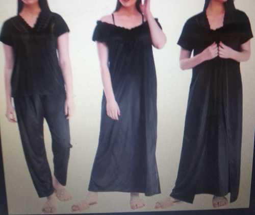 Black Plain Ladies Nighty