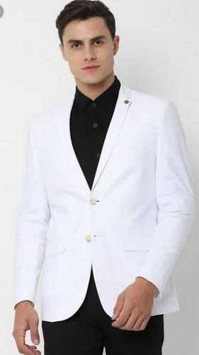 Any Men'S White Plain Blazer