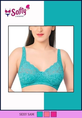 Groversons Paris Beauty by Fancy Non padded non wired full coverage plus size  bra with fancy lace (White) Women Full Coverage Non Padded Bra - Buy  Groversons Paris Beauty by Fancy Non