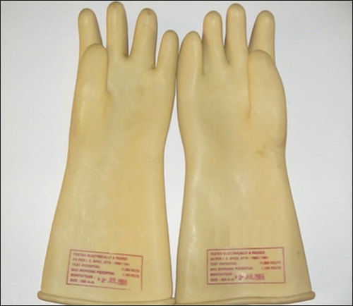 White Full Fingered Electrical Gloves