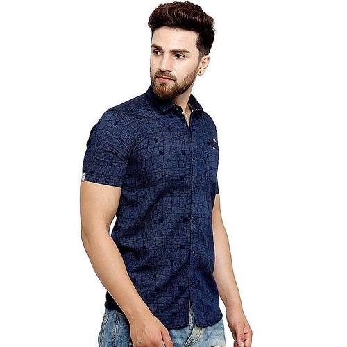 Different Colors Available Men'S Soft Summer Cotton Straight Fit Shirt