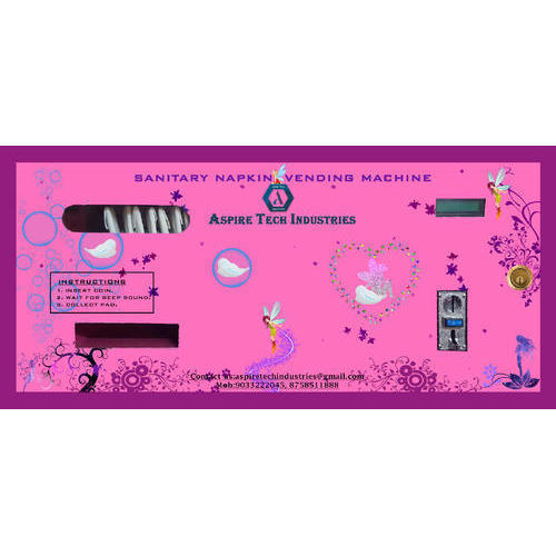 Pink Semi Automatic Sanitary Napkin Vending Machine