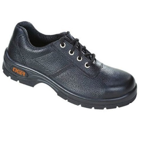 Tiger Safety Shoes - Barton Leather Unisex Low Ankle Design PU Sole | Premium Black Color Lace Closure Sizes 6-11
