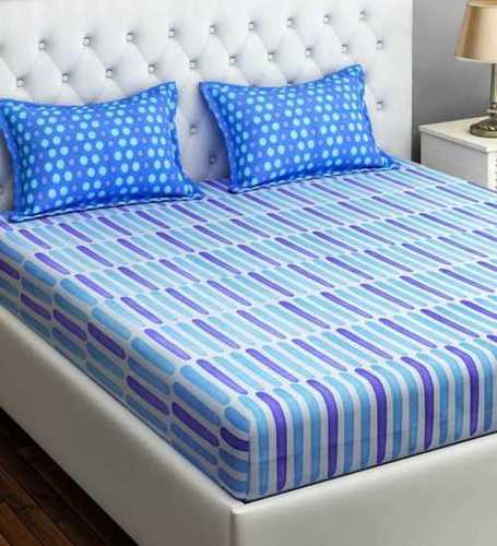 Blue Plain Cotton Bed Sheet