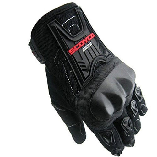 Plain Black Scoyco Gloves Mc12