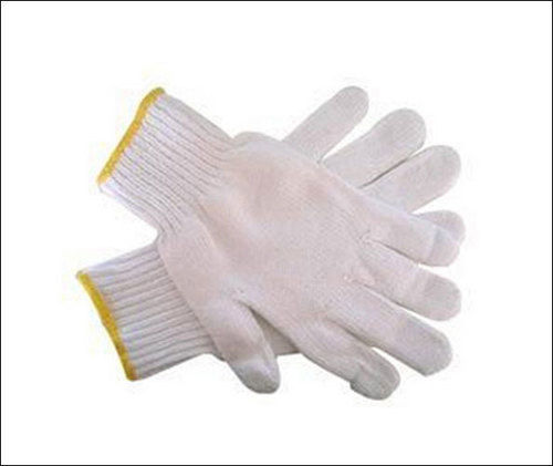 Orange Full Fingered Cotton Knitted Gloves