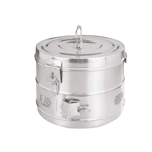 Stainless Steel Dressing Drum - SS 304 Grade, Polished Finish | Corrosion Resistant, Robust Strength, Portable for Hospital Use