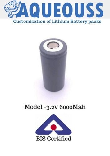 3.2 Volts 6000Mah Rechargeable Cylindrical Lithium Battery Weight: 15 Grams (G)