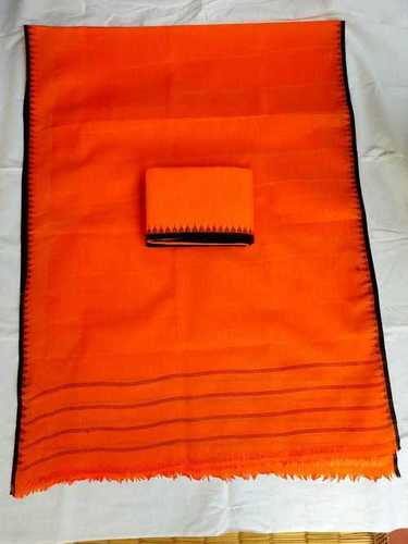 Cotton Phanek Saffron Colour Fabric