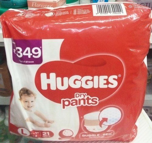 White Baby Diapers Pant (Huggies)