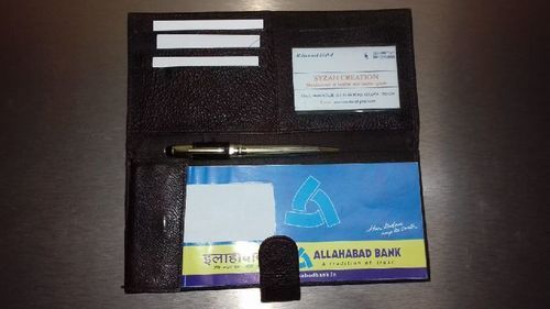 Various Colors Are Available Leather Cheque Book Holder