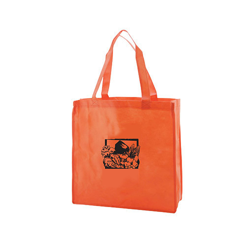 Printed Orange Non Woven Shopping Bag