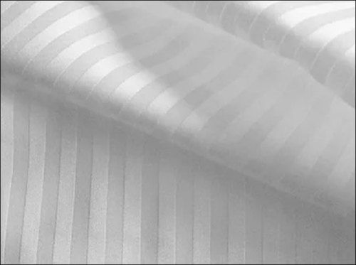 Satin Stripe White Fabric