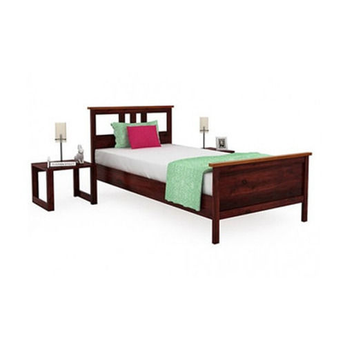 Wooden Single Bed With Side Table