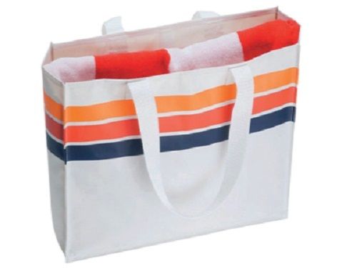 White Designer Promotional Beach Bags