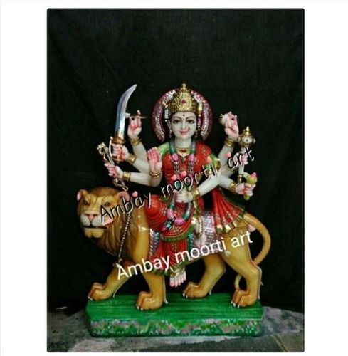 Easy To Clean Goddess Durga Marble Statue