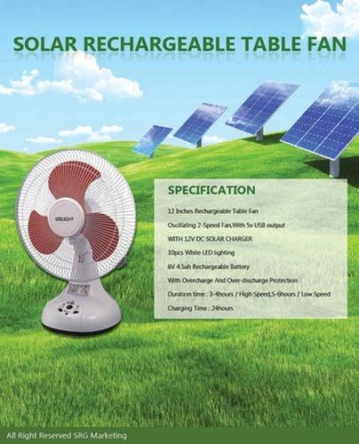 Rechargeable Plastic 15W Solar Table Fan