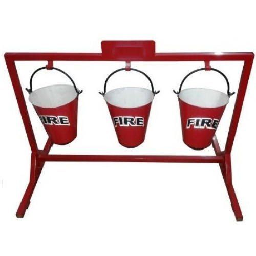 Red Fire Bucket And Stand