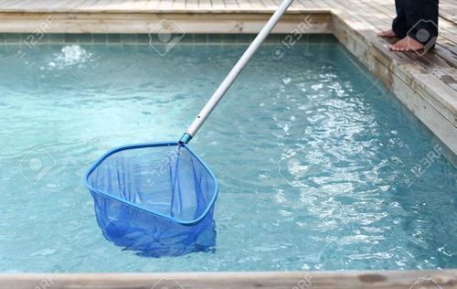 Blue And White Swimming Pool Leaf Skimmer Fine Mesh Shallow