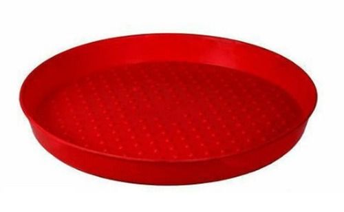 Red Plastic Chicken Feeder Tray