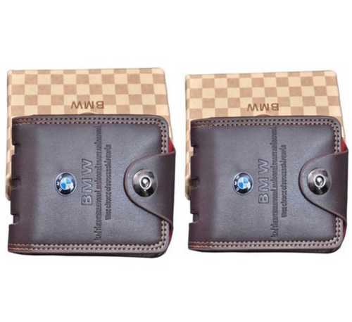 Brown Solid Synthetic Wallet Combo