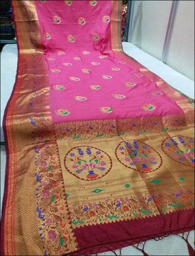 Ladies Zari Semi Paithani Silk Saree