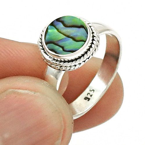 Natural Shell Gemstone 925 Sterling Silver Rings